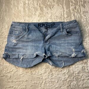 Fox Blue Jean Shorts Distressed Casual Style